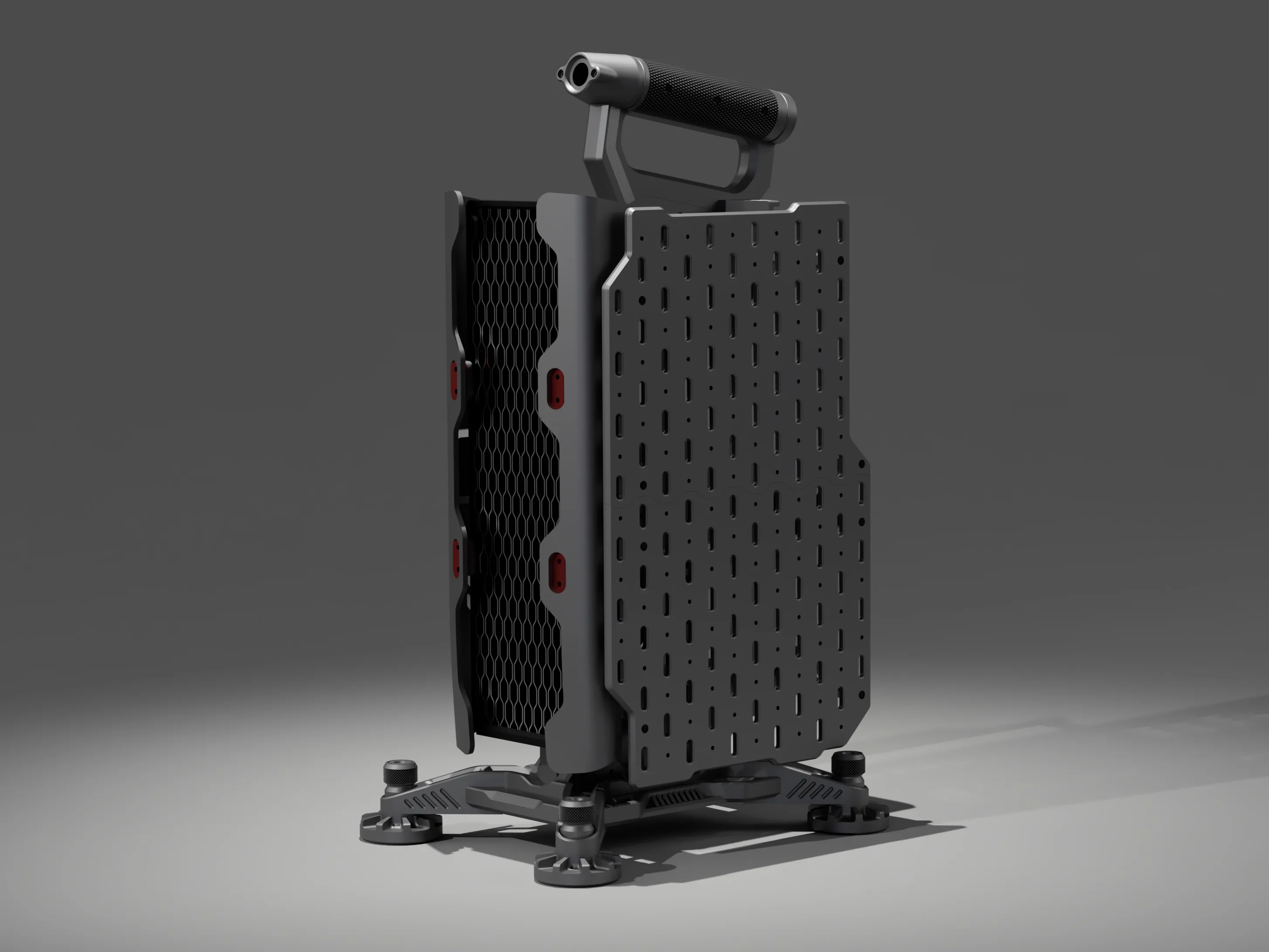 Optional SKÅDIS pegboard on ITX tower