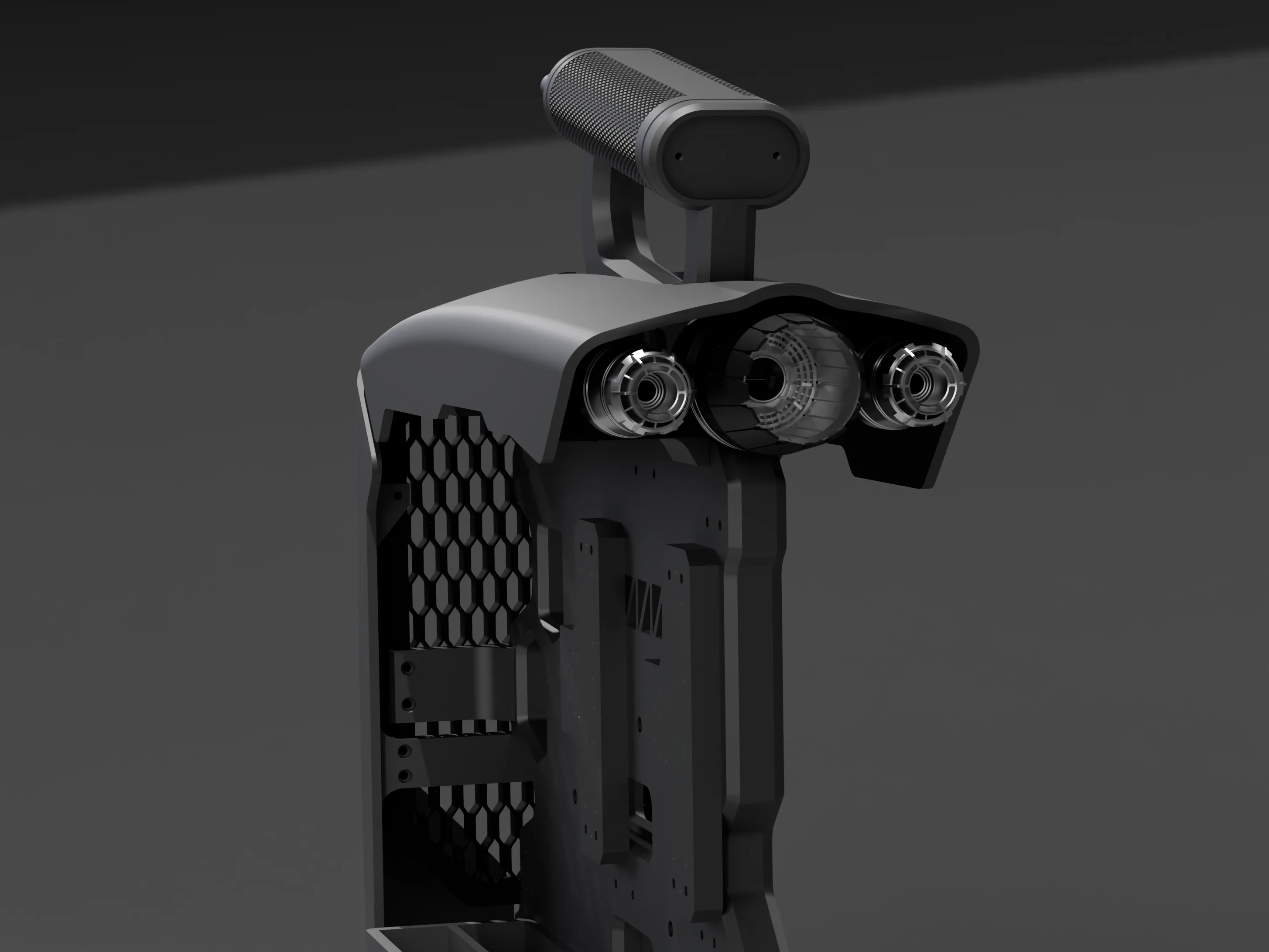 Full-size frame handle, armor and exposed mounting structure